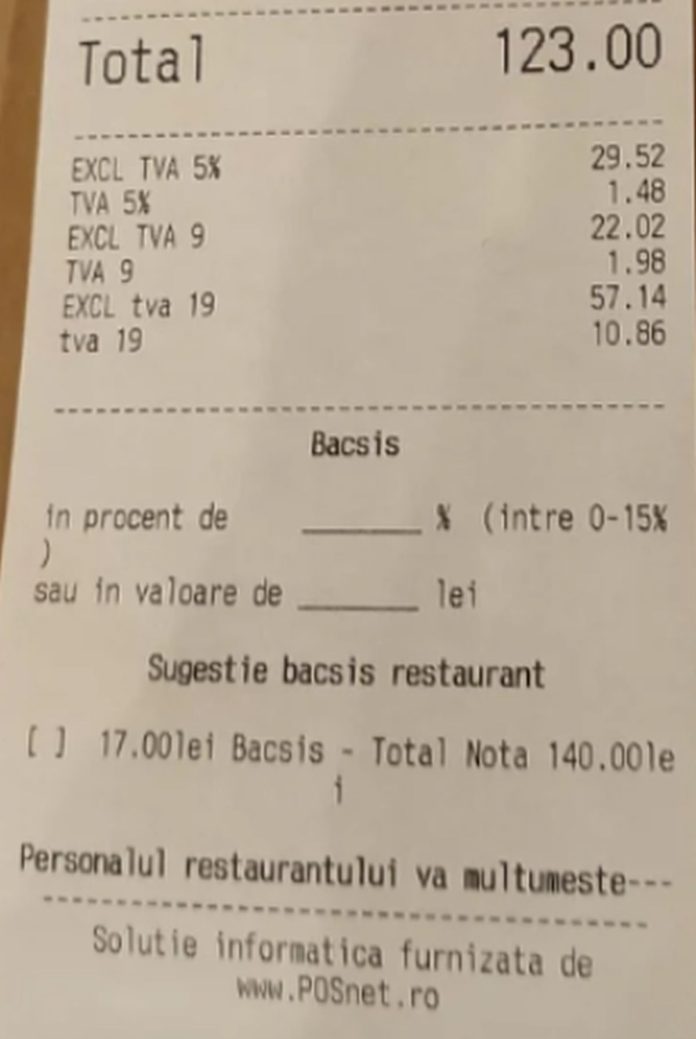 sugestie bacsis nota de plata